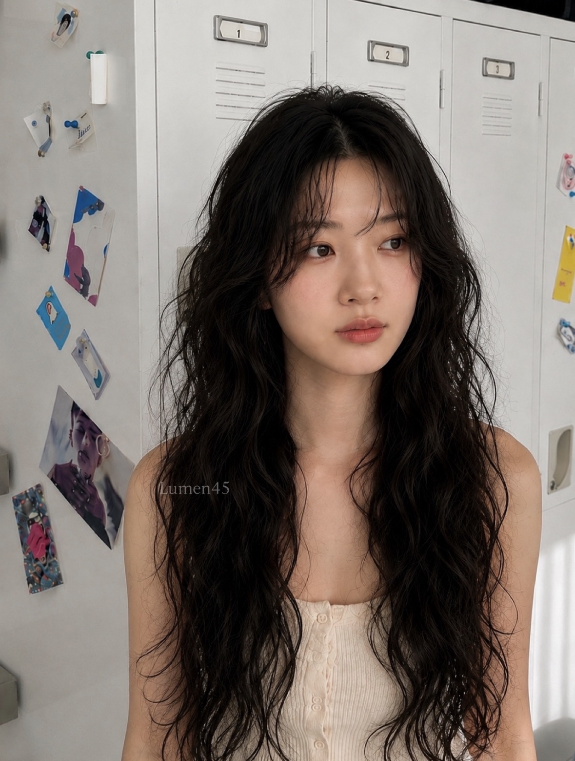 부산대 장전동 미용실 루멘45 시술 후 롱 웨이브 헤어